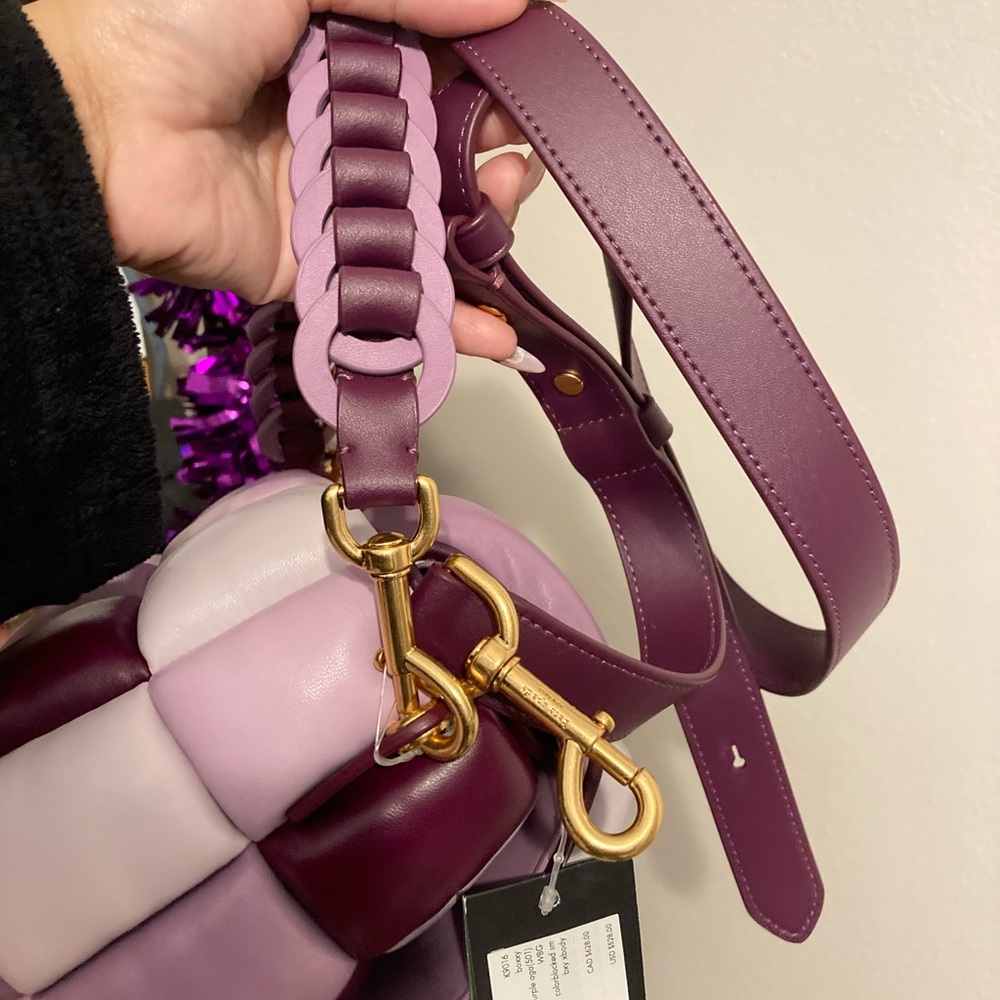 NWT $528 retail kate spade Quilted Patchwork Crossbody Bag in Plum & Lilac Boxxy - Picture 4 of 12